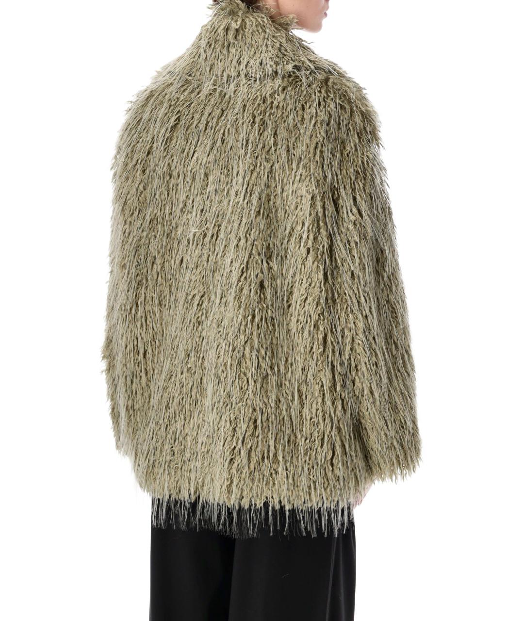 THE FRANKIE SHOP Зеленая полиэстеровая шуба, фото 2