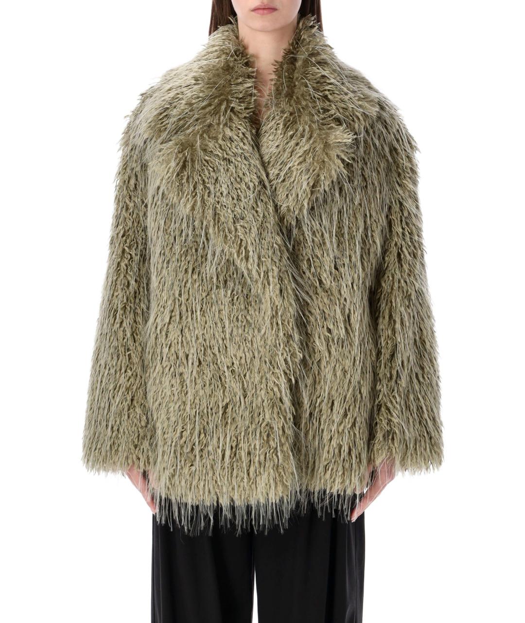 THE FRANKIE SHOP Зеленая полиэстеровая шуба, фото 1