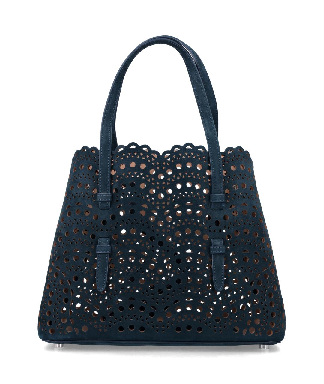 ALAIA Темно-синяя замшевая сумка тоут, фото 3