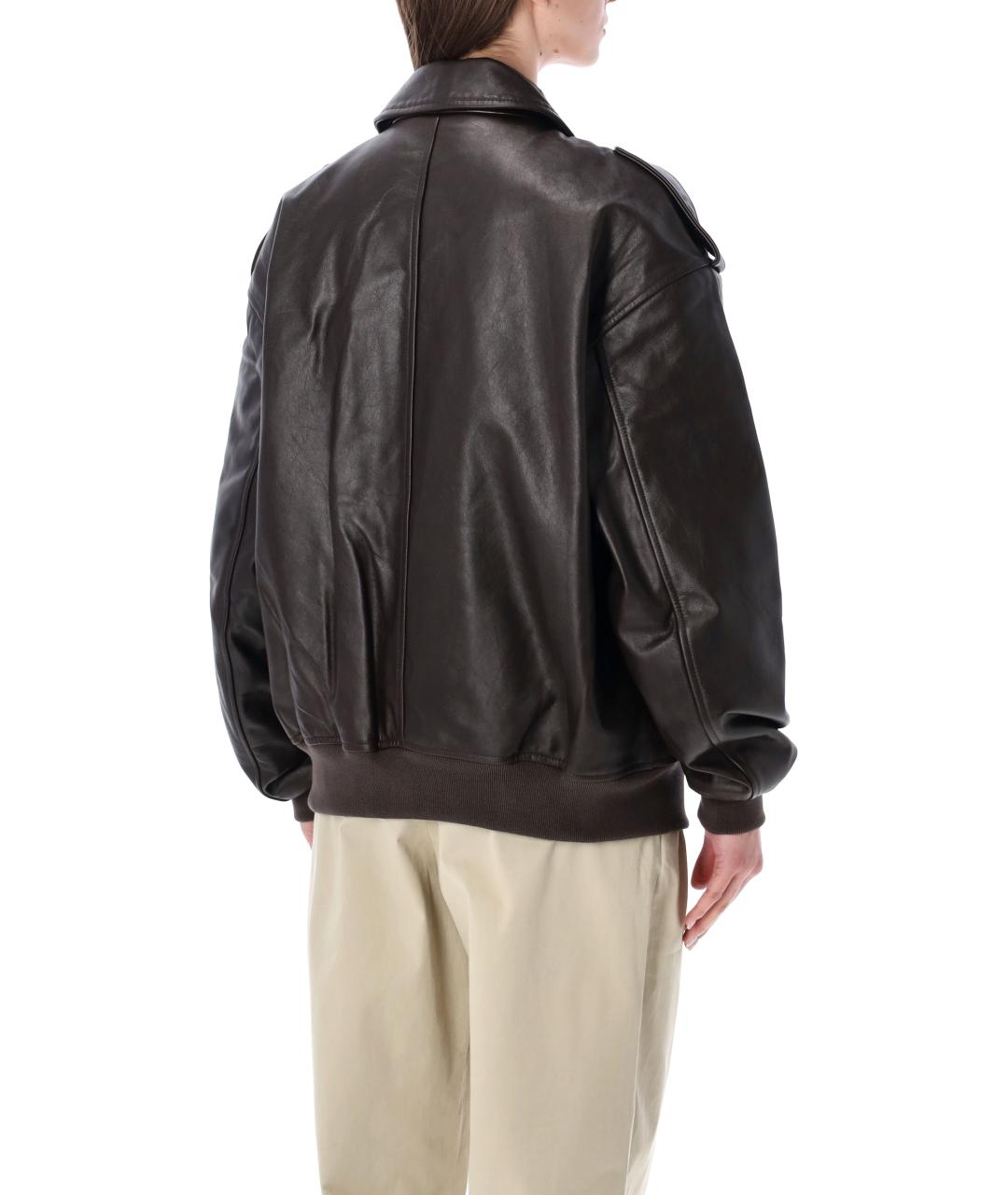 THE FRANKIE SHOP Коричневая кожаная куртка, фото 2