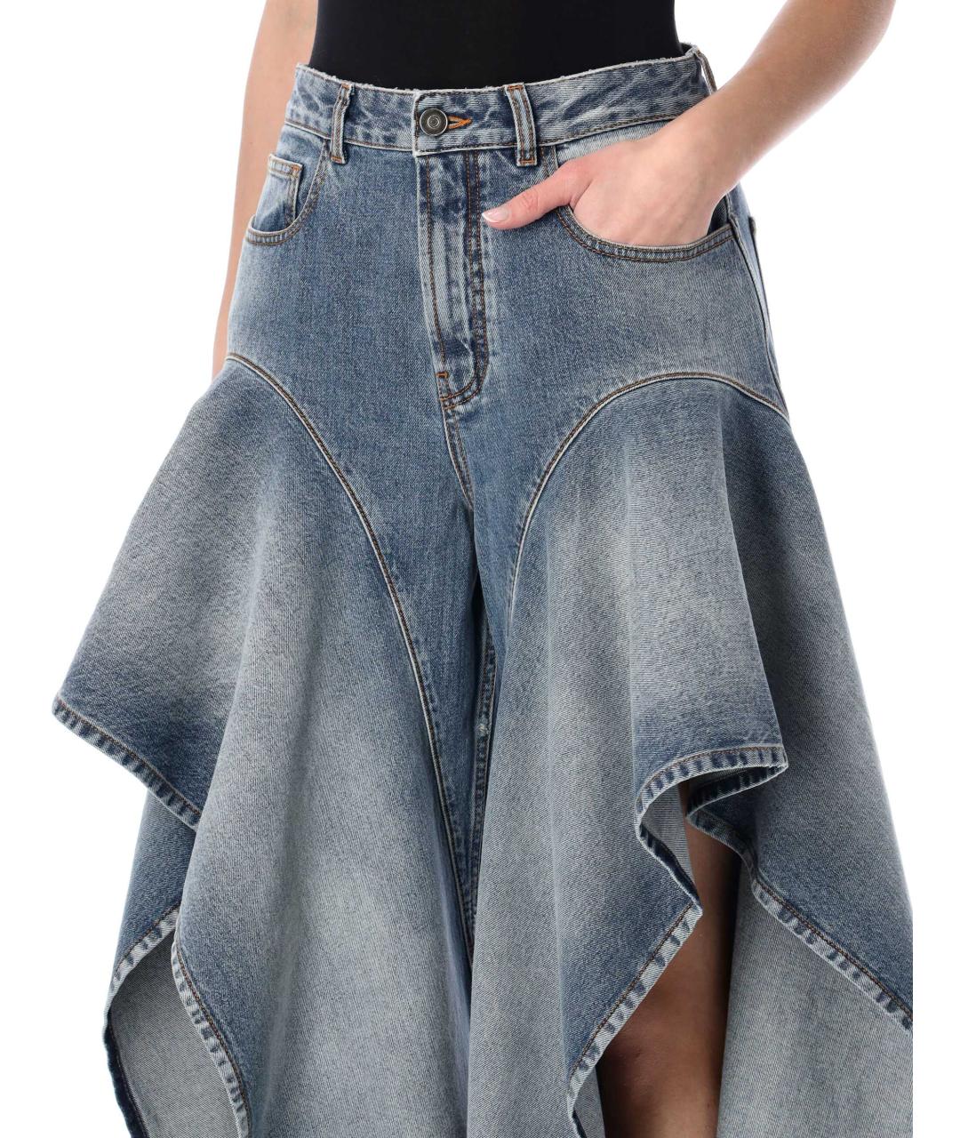 ALAIA Синие хлопковые прямые джинсы, фото 3