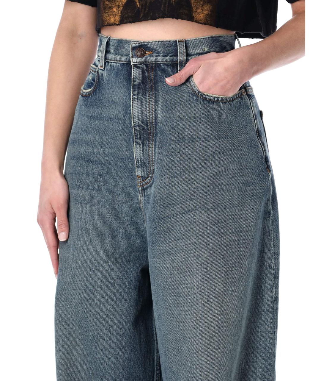 BALENCIAGA Синие хлопковые прямые джинсы, фото 3