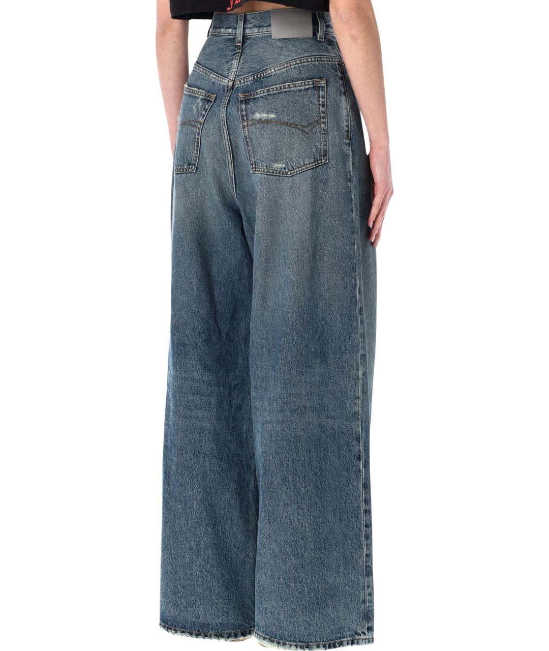 BALENCIAGA Синие хлопковые прямые джинсы, фото 2