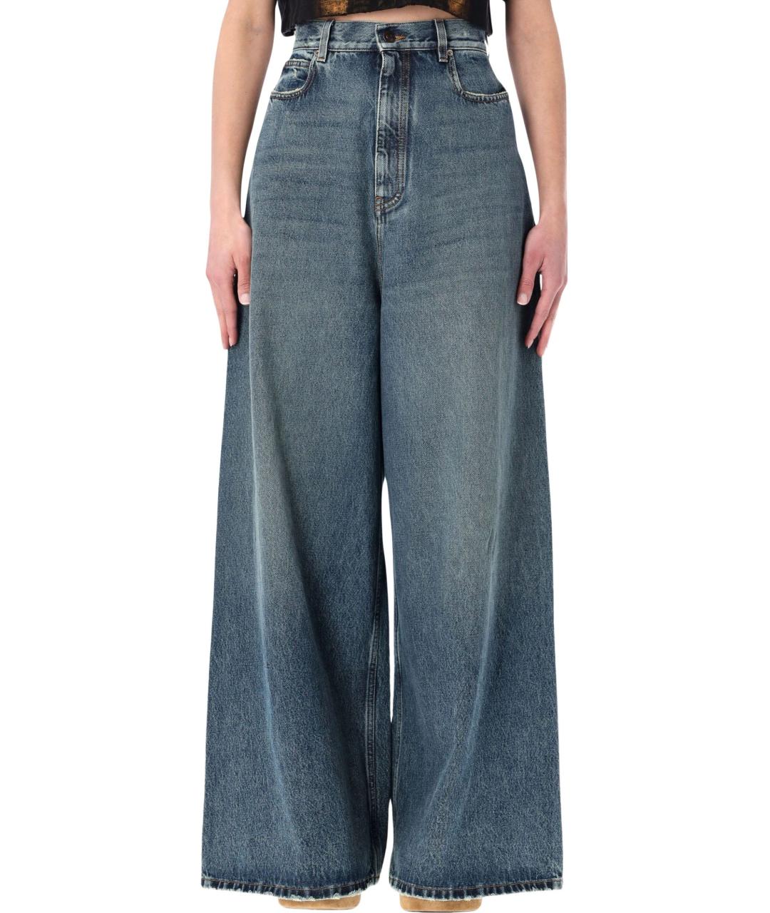 BALENCIAGA Синие хлопковые прямые джинсы, фото 1