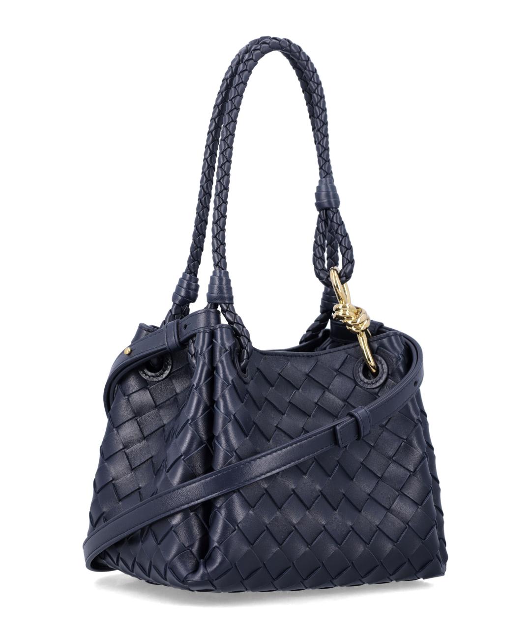 BOTTEGA VENETA Синяя кожаная сумка через плечо, фото 2