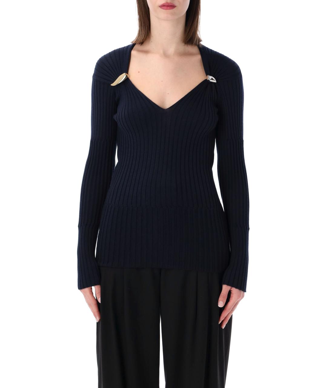 BOTTEGA VENETA Темно-синий кашемировый джемпер / свитер, фото 1