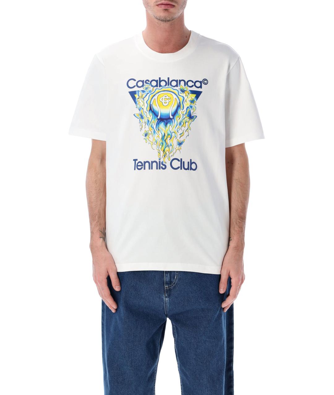CASABLANCA Белая хлопковая футболка, фото 1