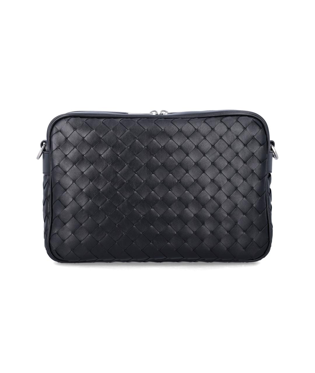 BOTTEGA VENETA Черная кожаная сумка на плечо, фото 3