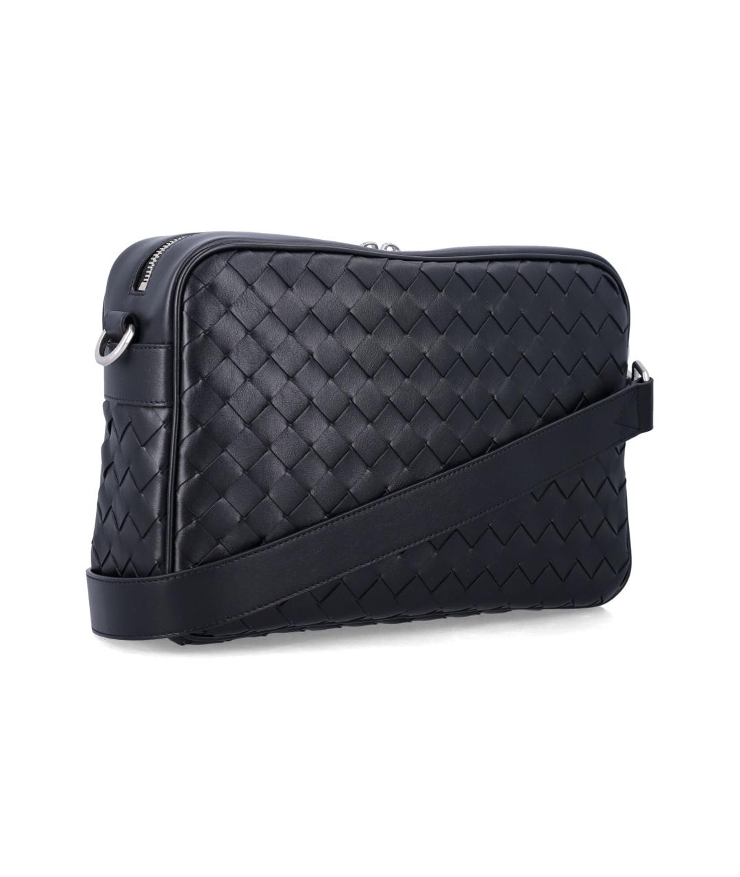 BOTTEGA VENETA Черная кожаная сумка на плечо, фото 2