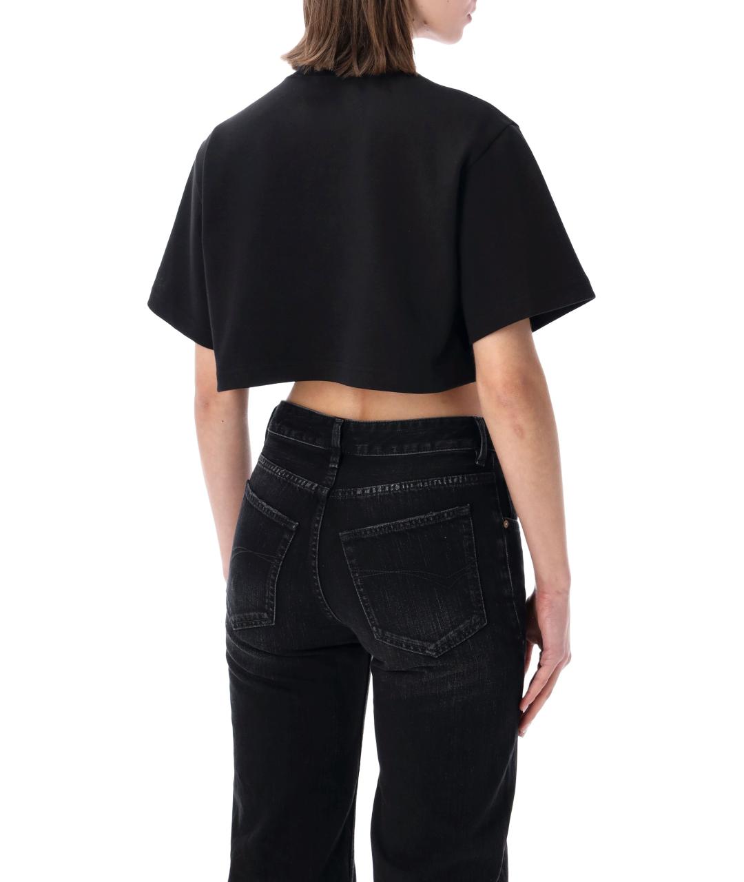 BALENCIAGA Черная хлопковая футболка, фото 2