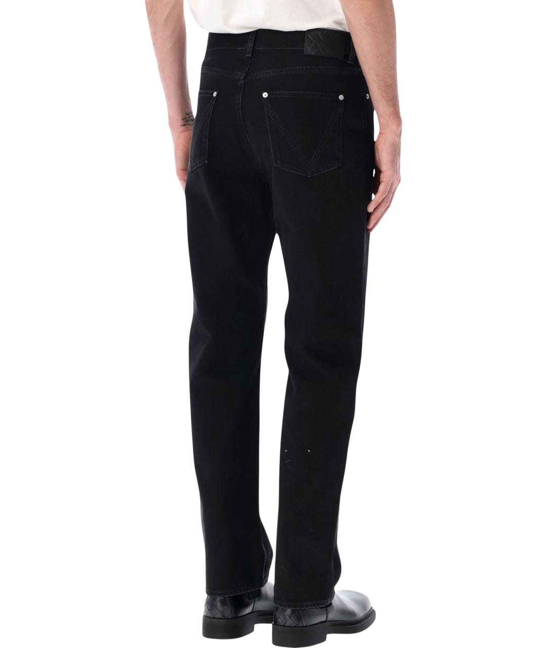 BOTTEGA VENETA Черные хлопковые прямые джинсы, фото 2