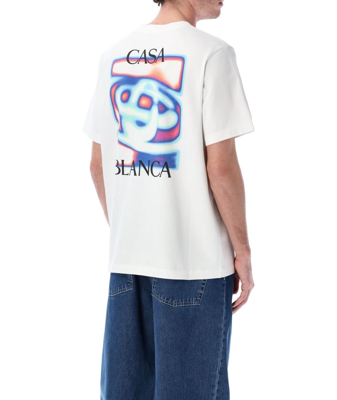 CASABLANCA Белая хлопковая футболка, фото 2