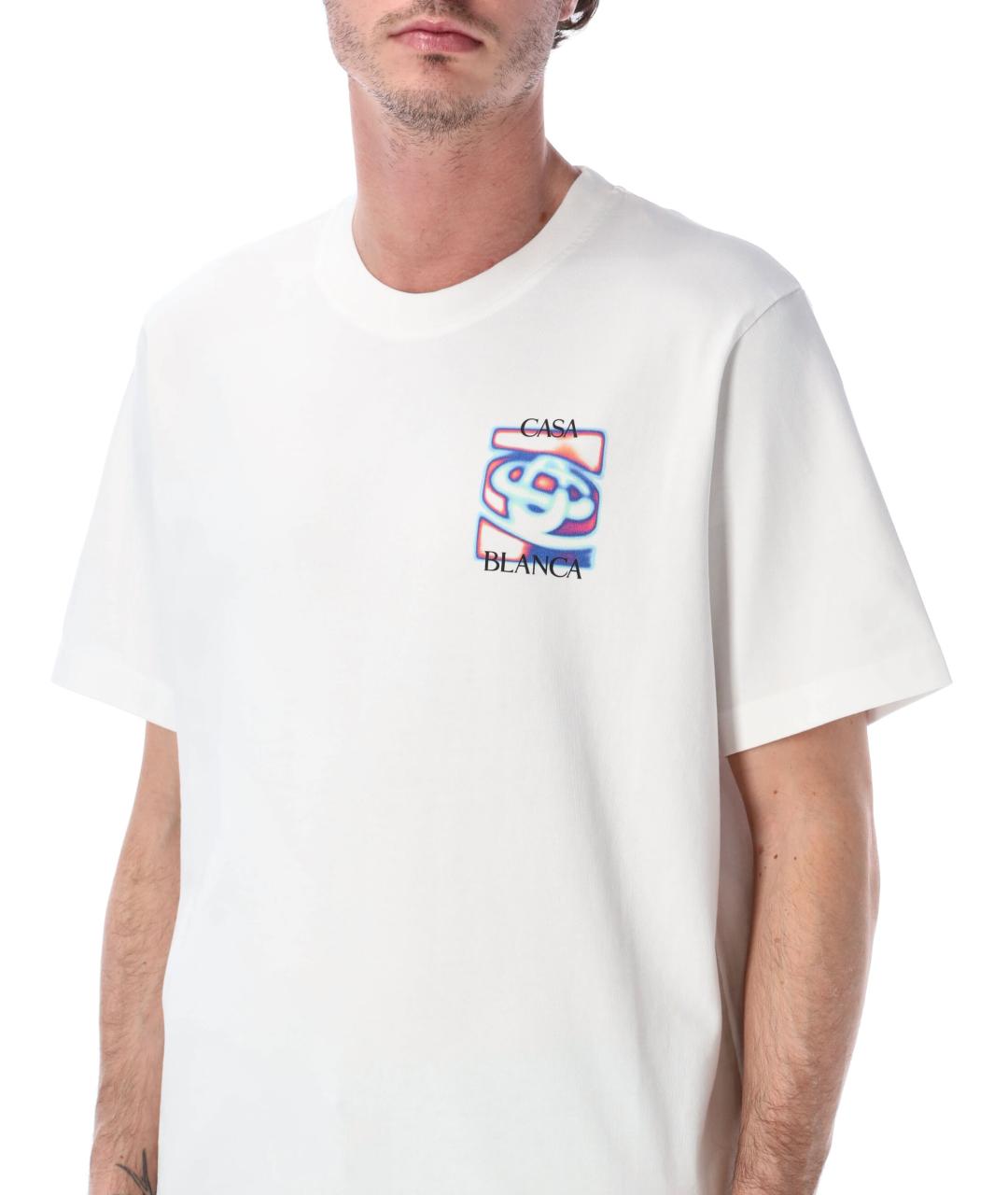 CASABLANCA Белая хлопковая футболка, фото 3