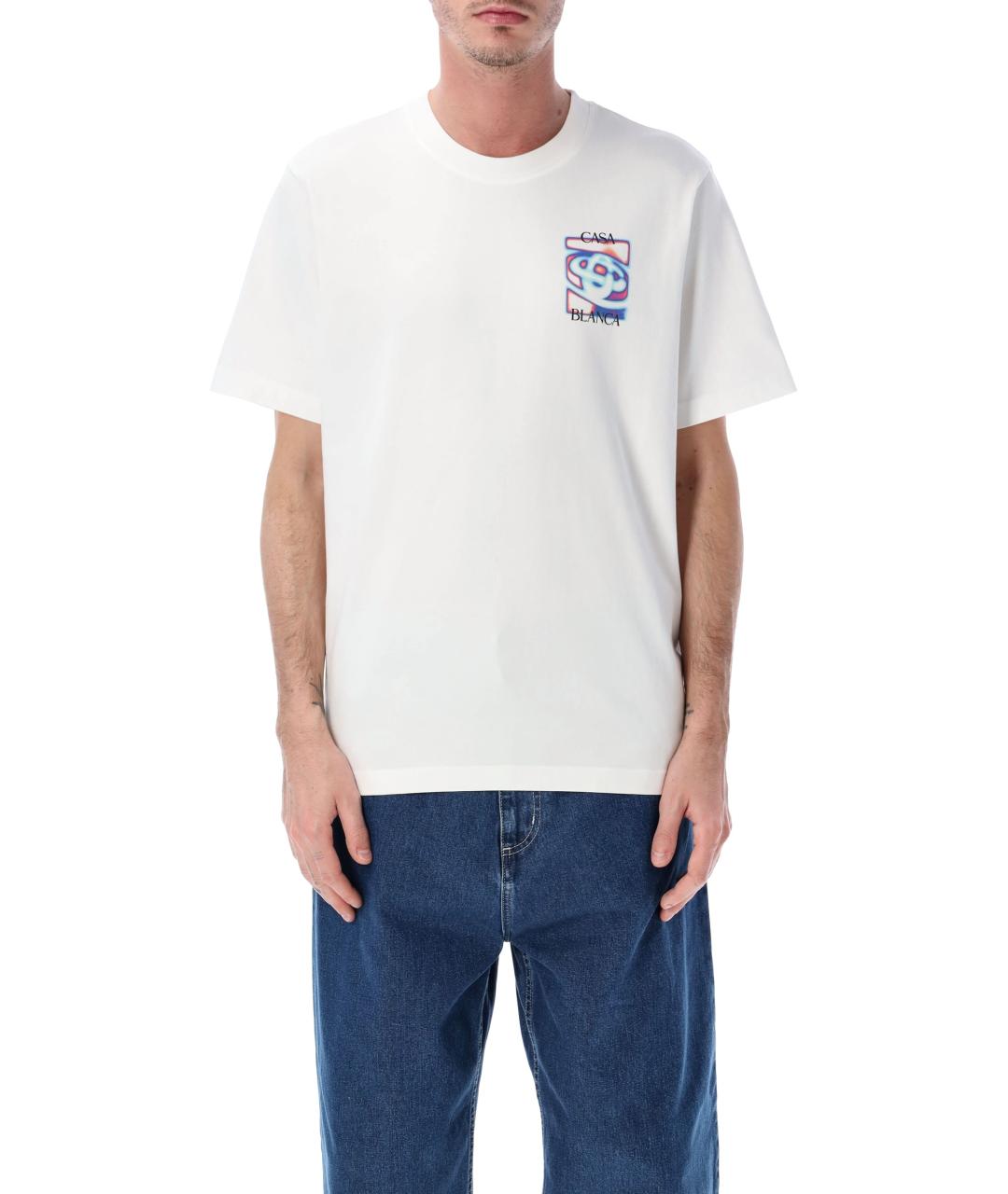CASABLANCA Белая хлопковая футболка, фото 1