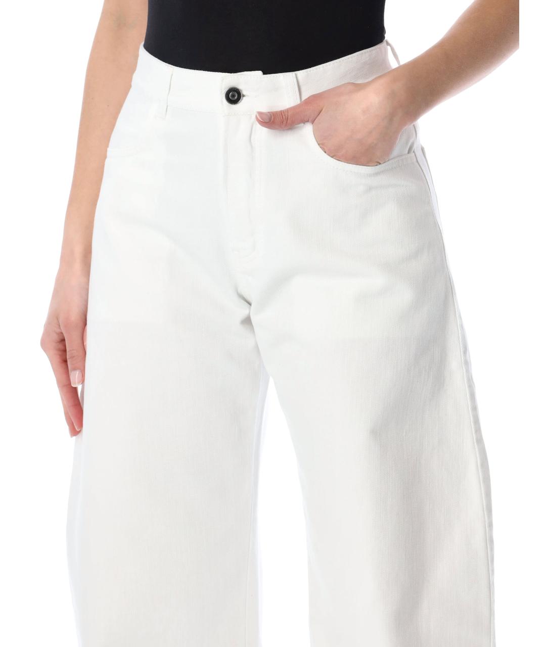 ALAIA Белые хлопковые прямые джинсы, фото 3