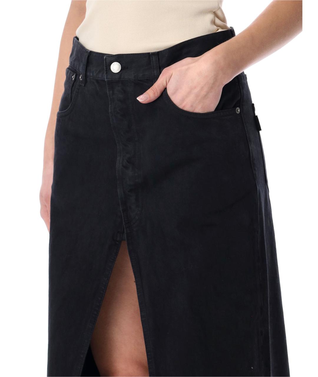 HAIKURE Черная хлопковая юбка миди, фото 3