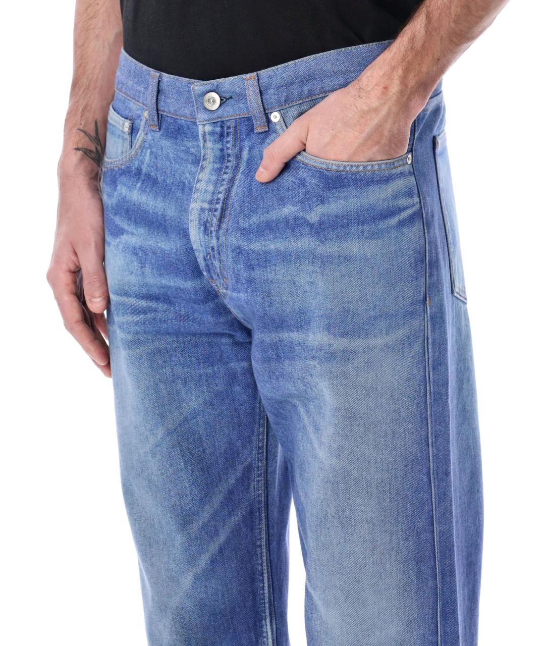 OUR LEGACY Синие хлопковые прямые джинсы, фото 3