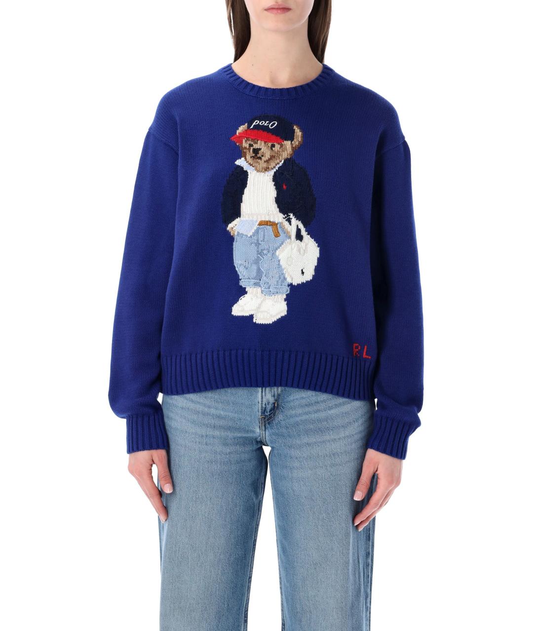 POLO RALPH LAUREN Синий хлопковый джемпер / свитер, фото 1