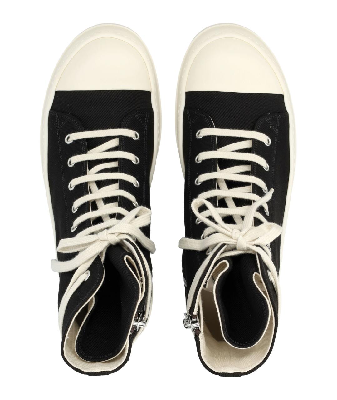 RICK OWENS DRKSHDW Черные текстильные низкие кроссовки / кеды, фото 2