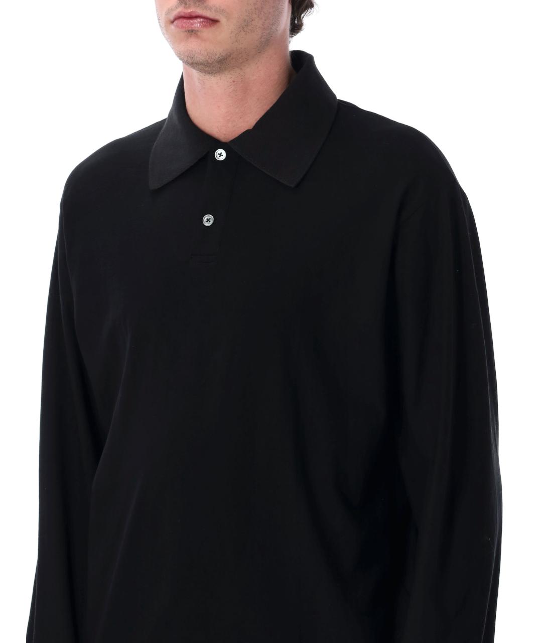 OUR LEGACY Черное хлопковое поло с коротким рукавом, фото 3