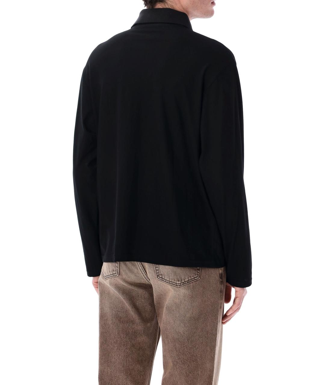 OUR LEGACY Черное хлопковое поло с коротким рукавом, фото 2