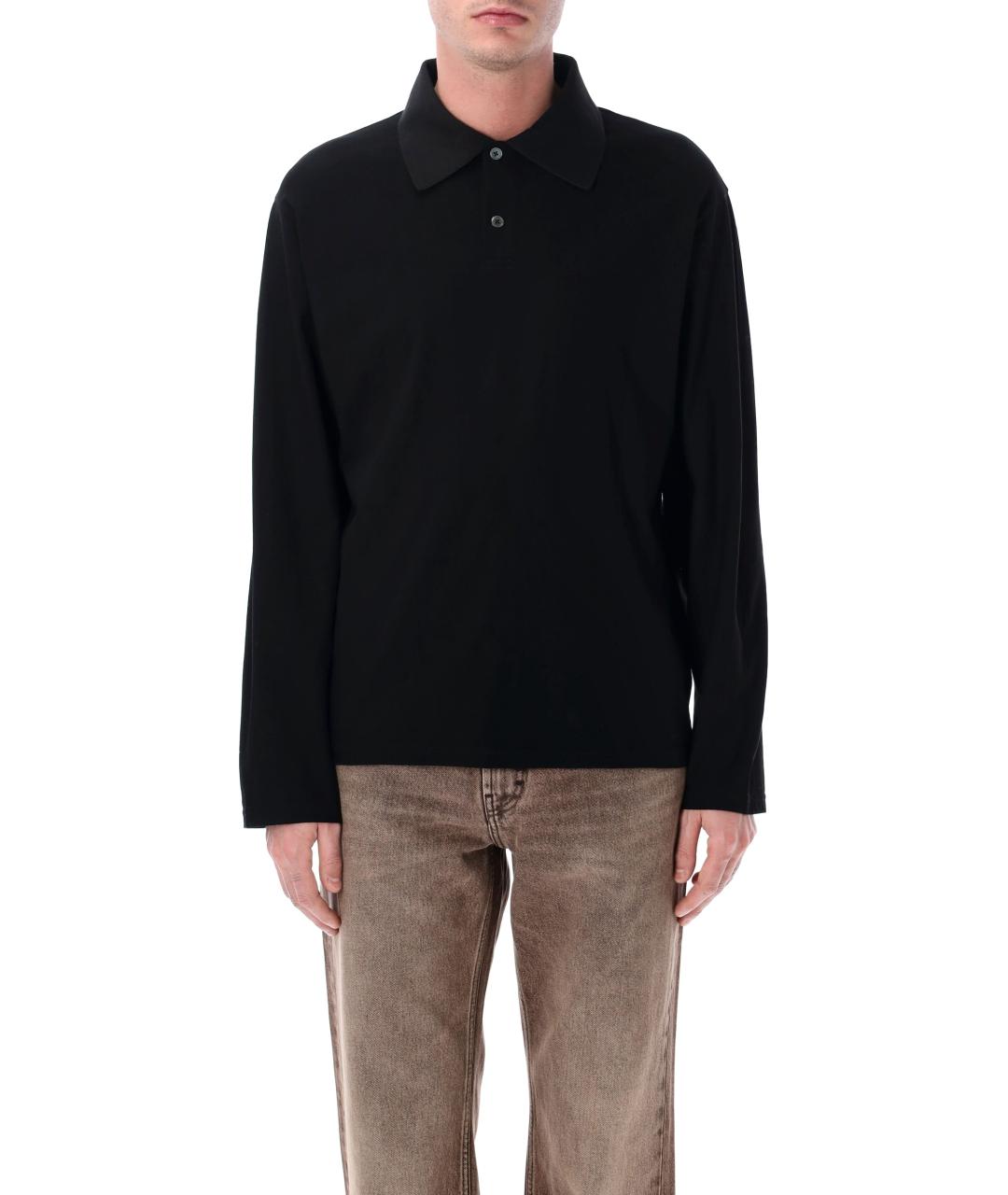 OUR LEGACY Черное хлопковое поло с коротким рукавом, фото 1