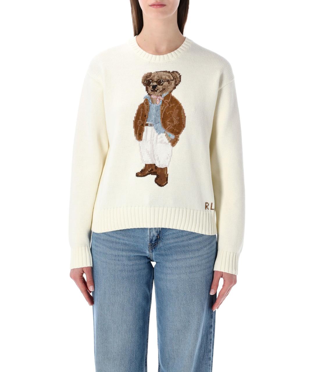 POLO RALPH LAUREN Бежевый хлопковый джемпер / свитер, фото 1