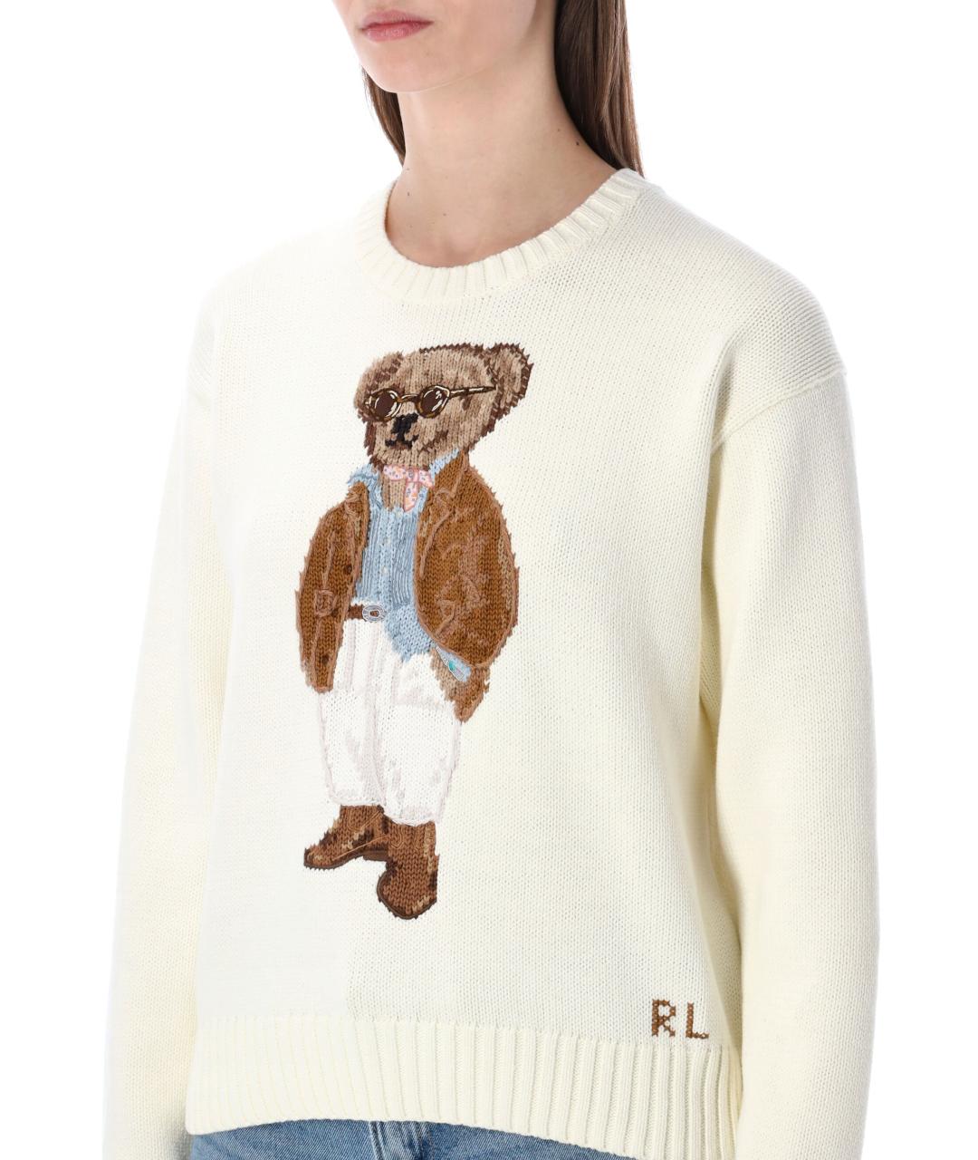 POLO RALPH LAUREN Бежевый хлопковый джемпер / свитер, фото 3