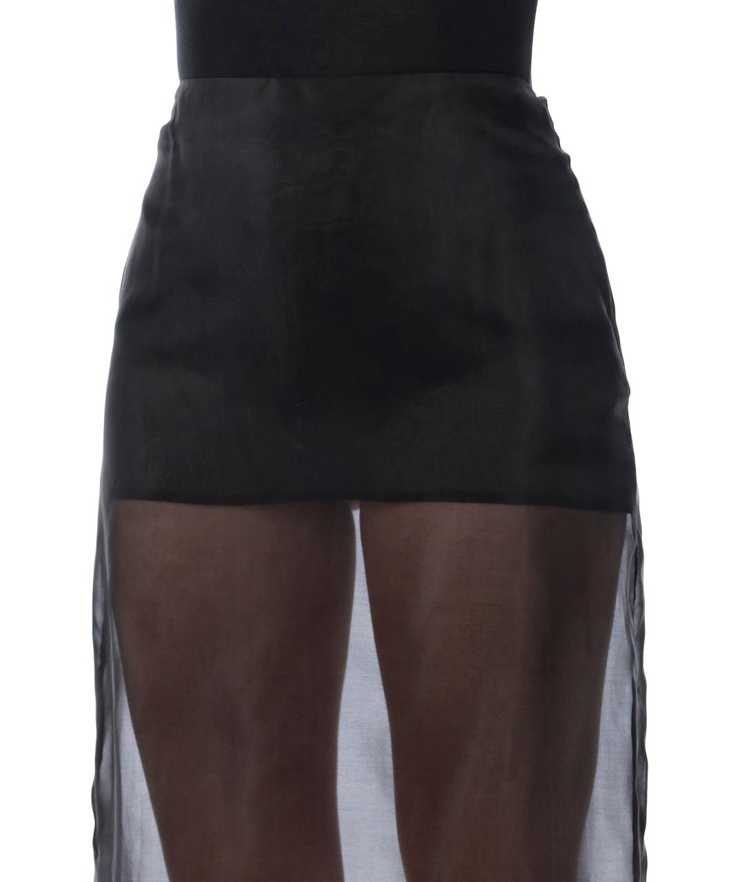 THE FRANKIE SHOP Черная шелковая юбка миди, фото 3