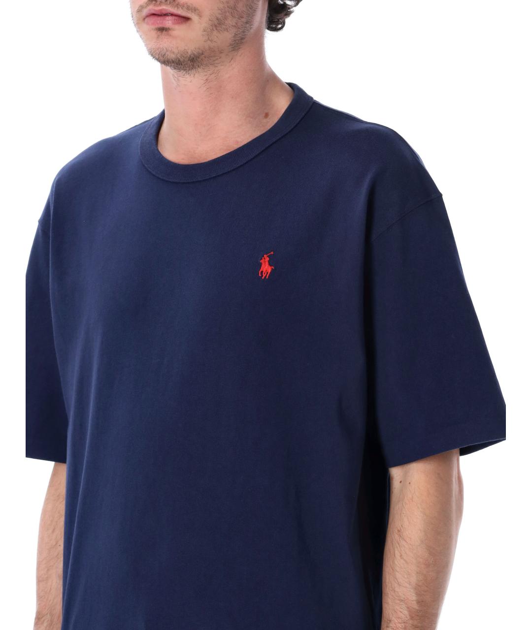 POLO RALPH LAUREN Синяя хлопковая футболка, фото 3