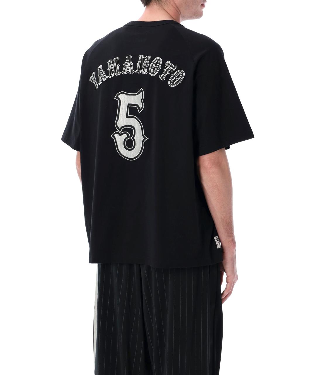 Y-3 Черная хлопковая футболка, фото 2