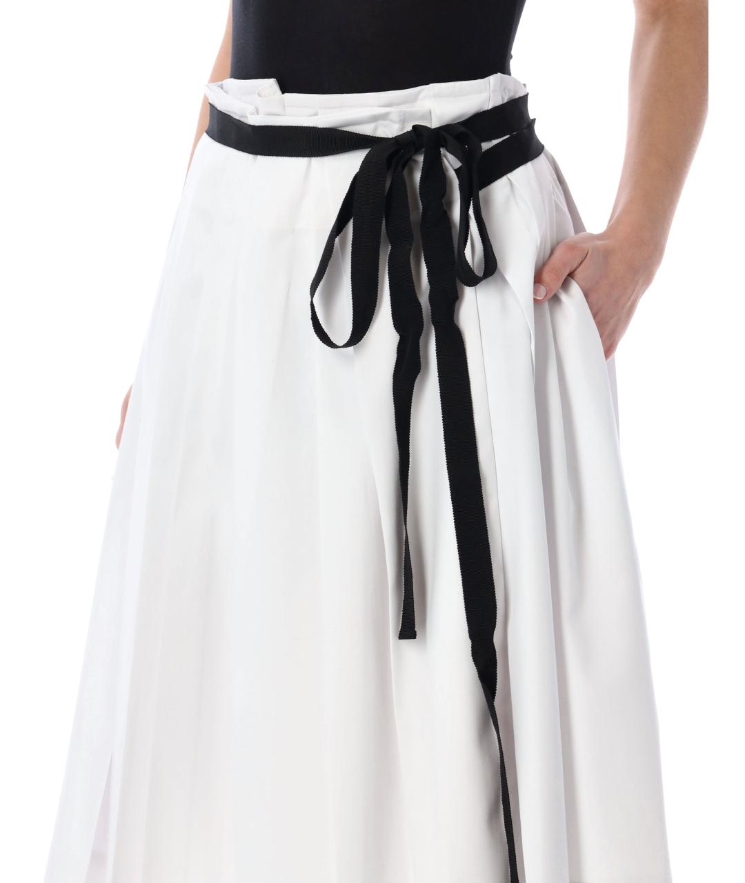PRADA Белая полиэстеровая юбка миди, фото 3