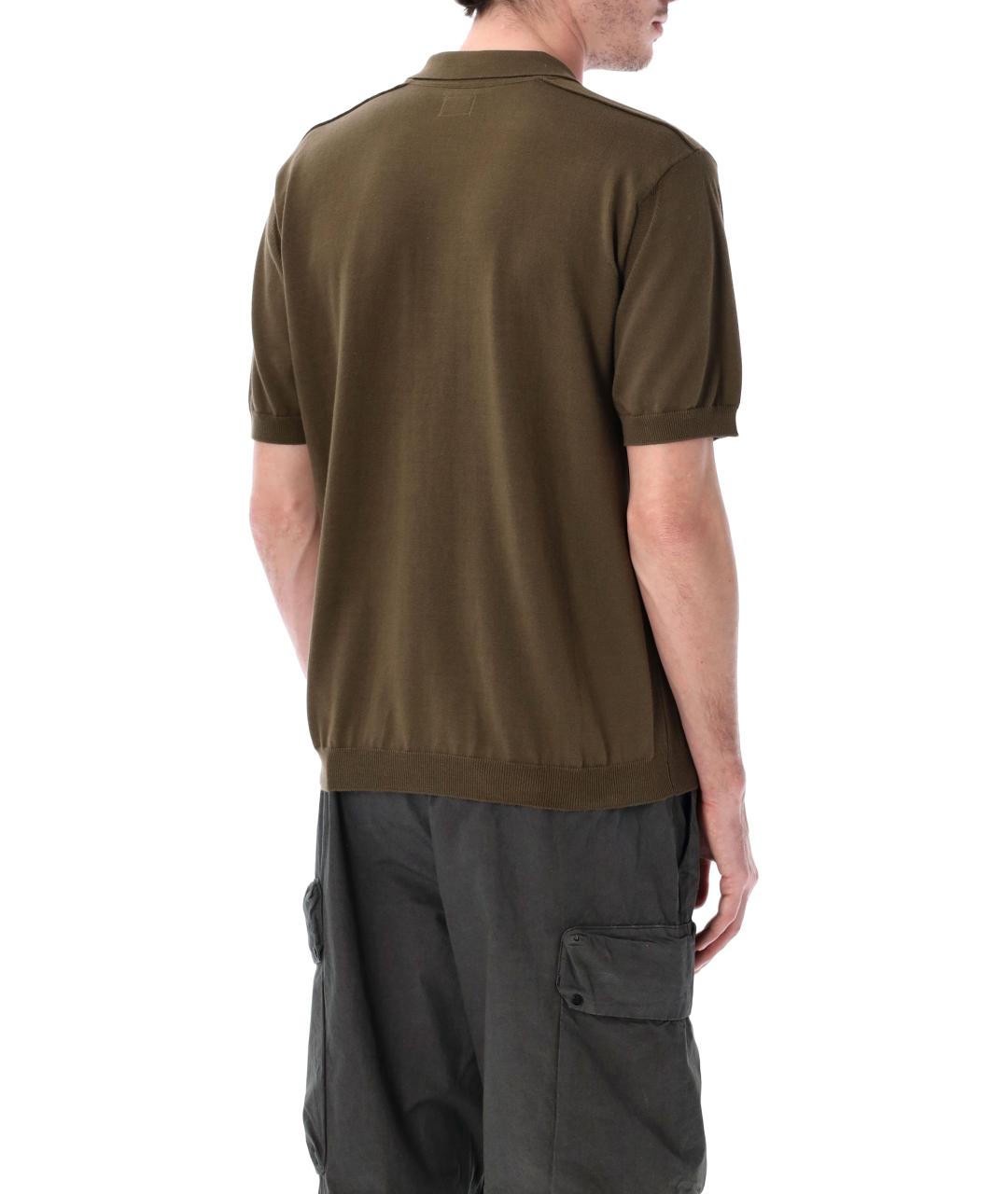 CP COMPANY Зеленые хлопковое поло с коротким рукавом, фото 2