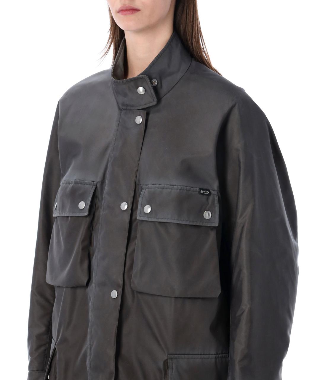 PRADA Серая полиамидовая куртка, фото 3