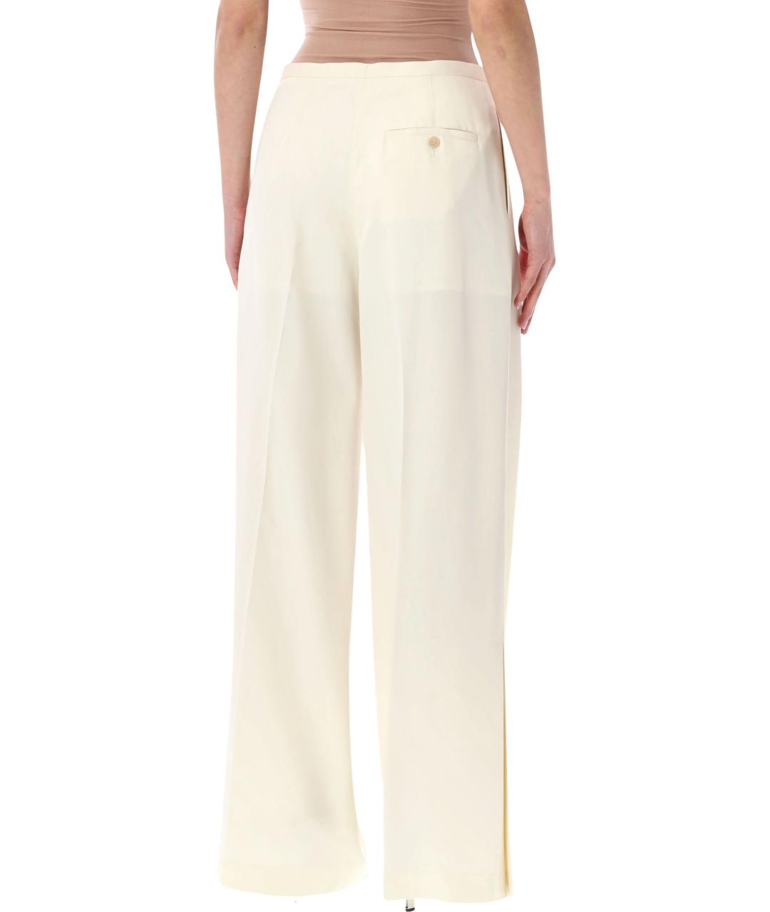 ALBERTA FERRETTI Белые вискозные прямые брюки, фото 2