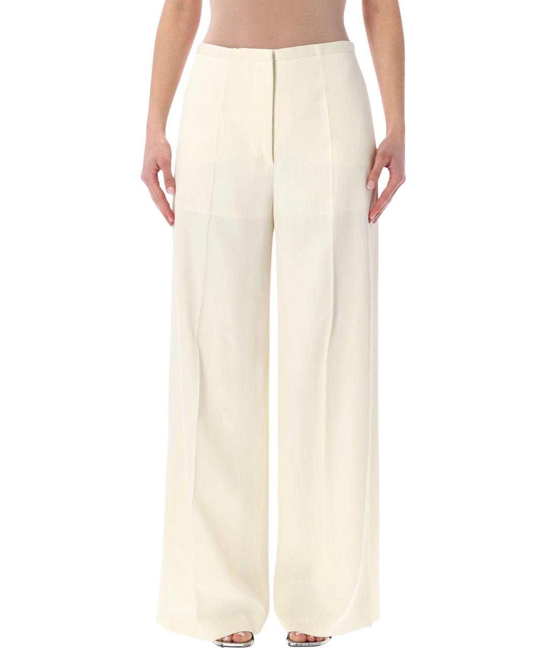 ALBERTA FERRETTI Белые вискозные прямые брюки, фото 1