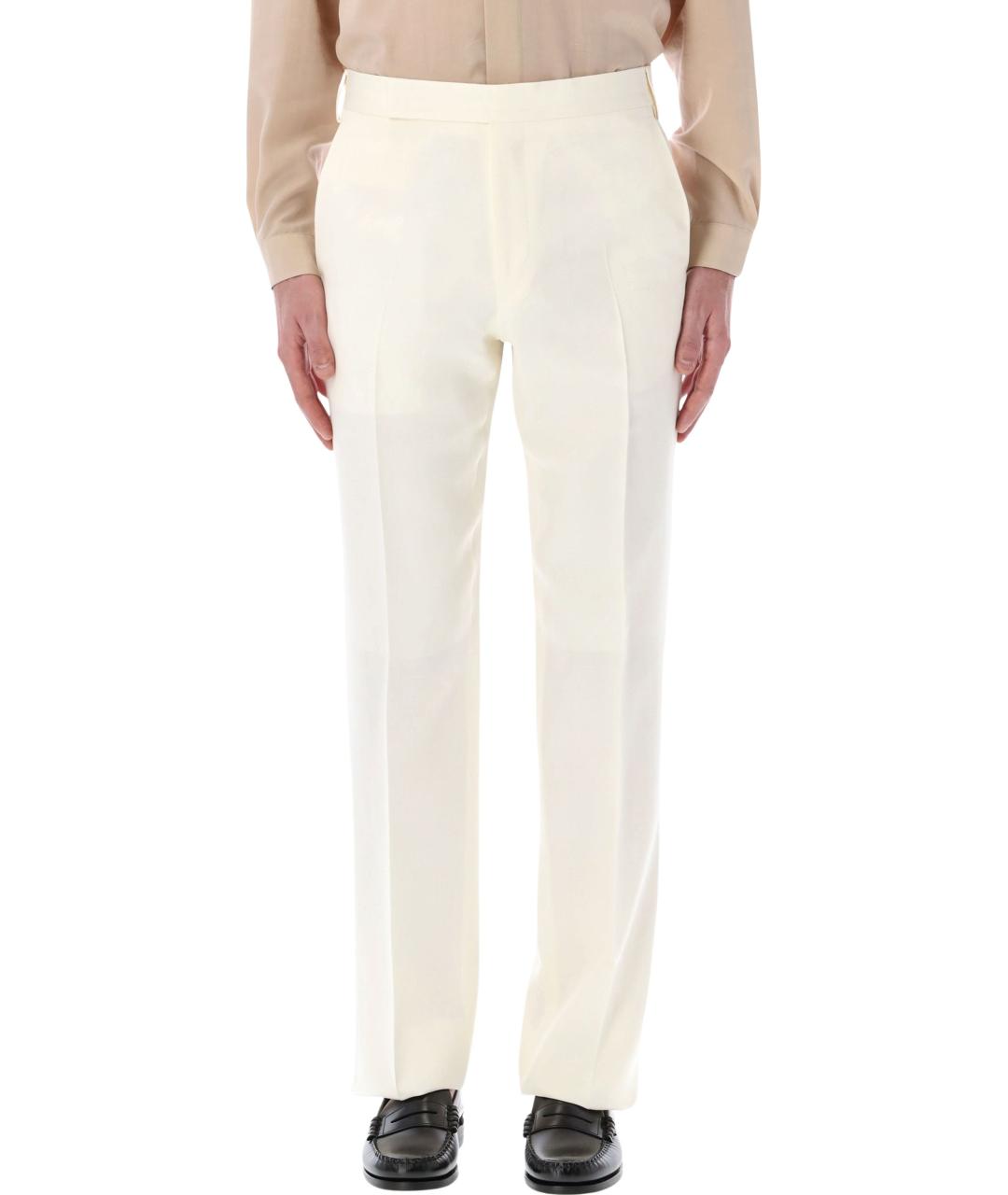 LARDINI Белые вискозные повседневные брюки, фото 1