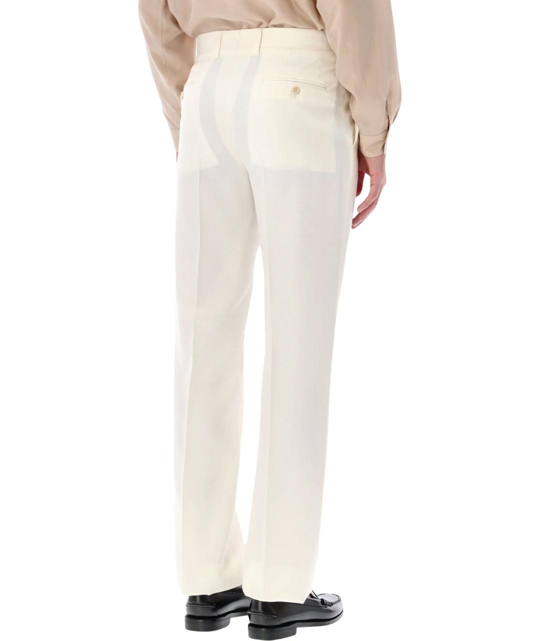 LARDINI Белые вискозные повседневные брюки, фото 2