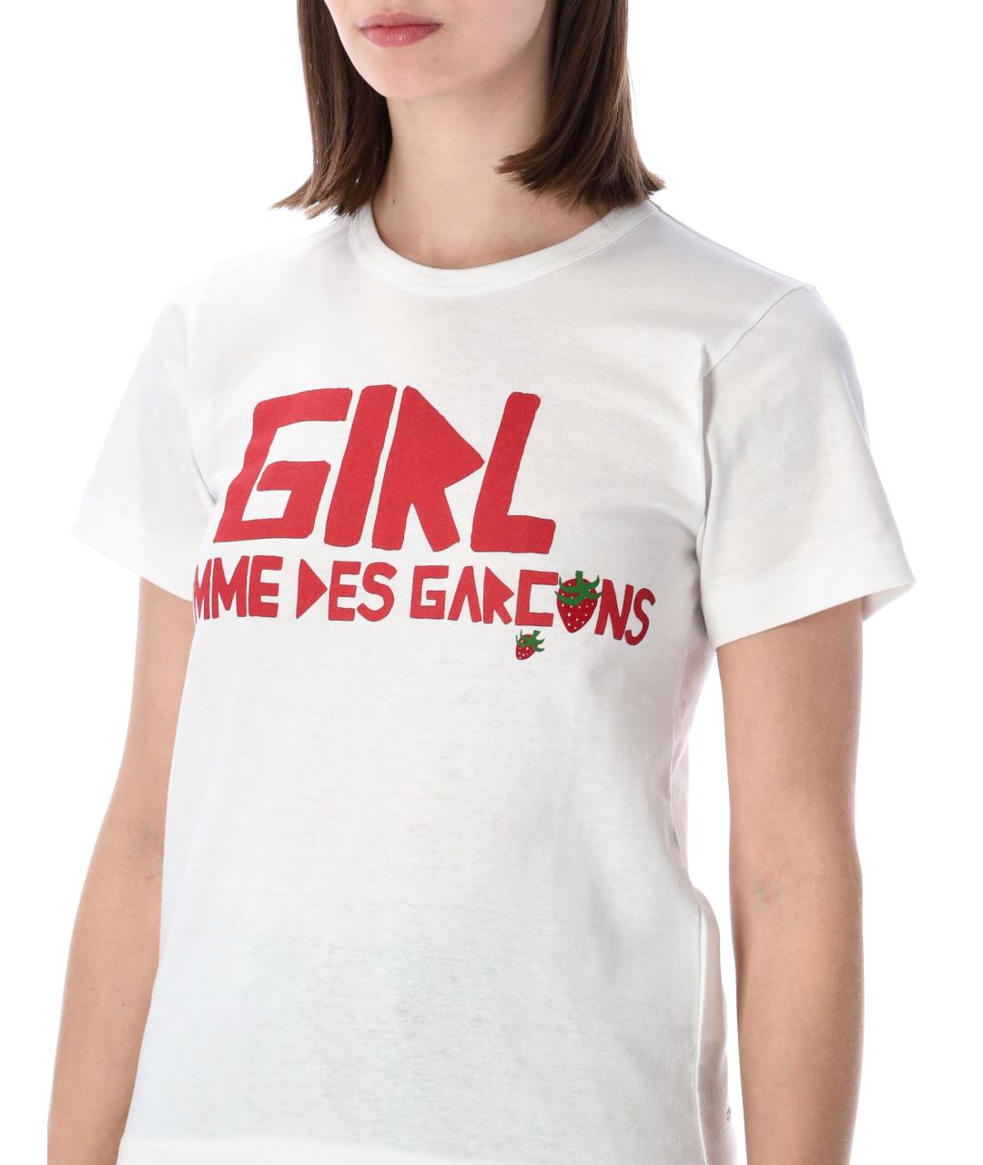 COMME DES GARÇONS Белая хлопковая футболка, фото 3