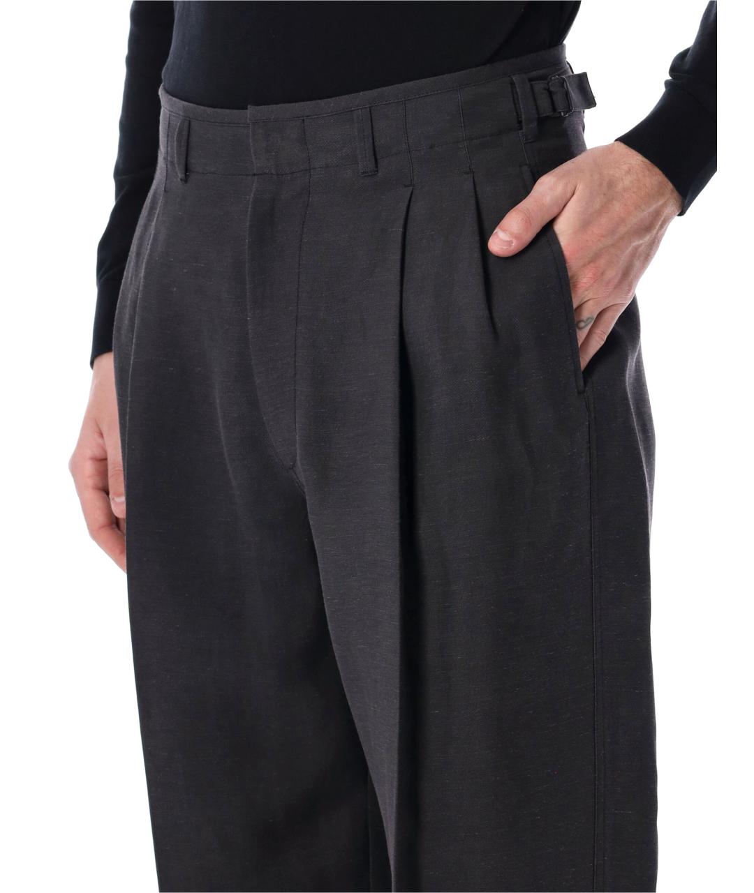 LEMAIRE Черные вискозные повседневные брюки, фото 3