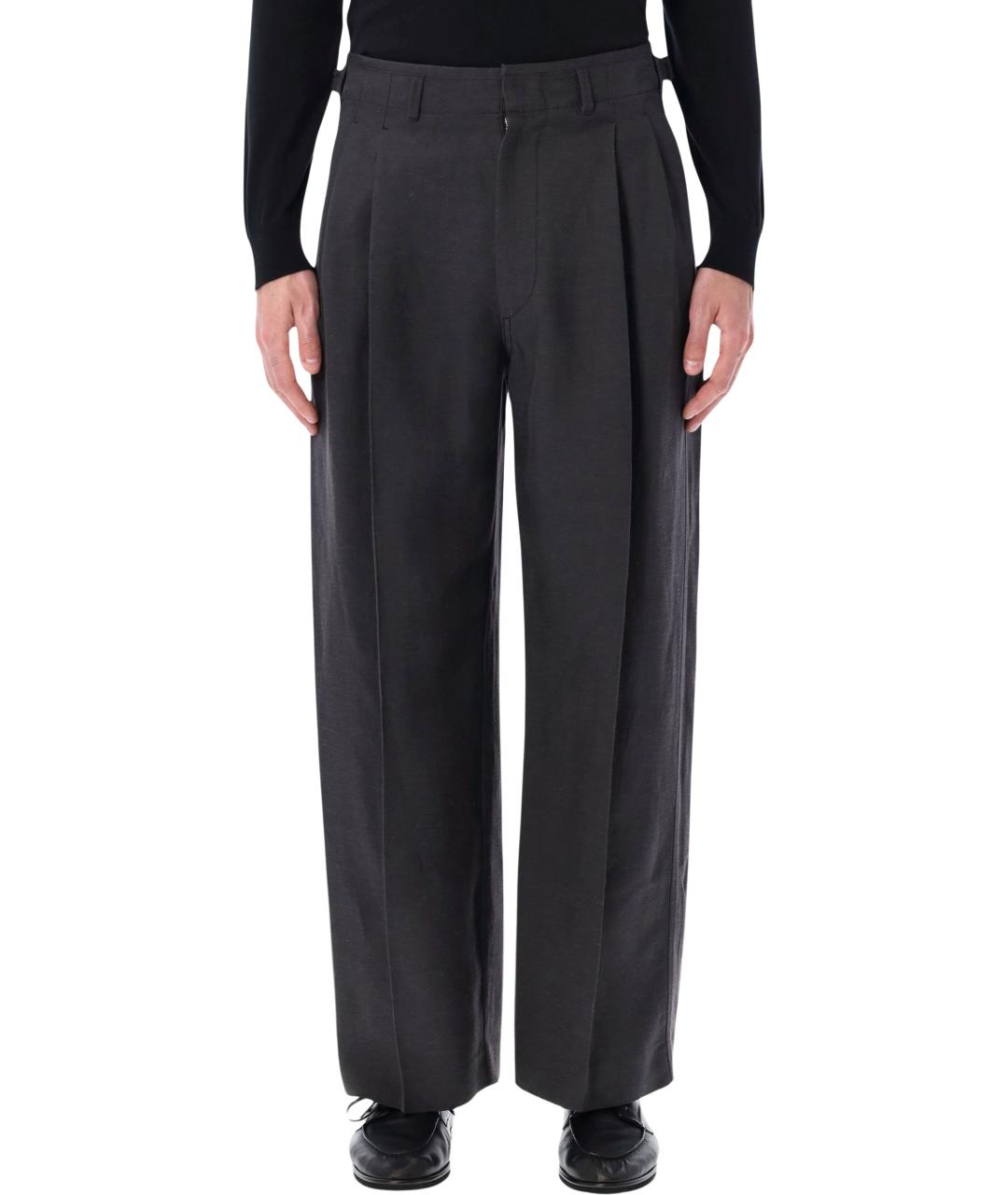 LEMAIRE Черные вискозные повседневные брюки, фото 1