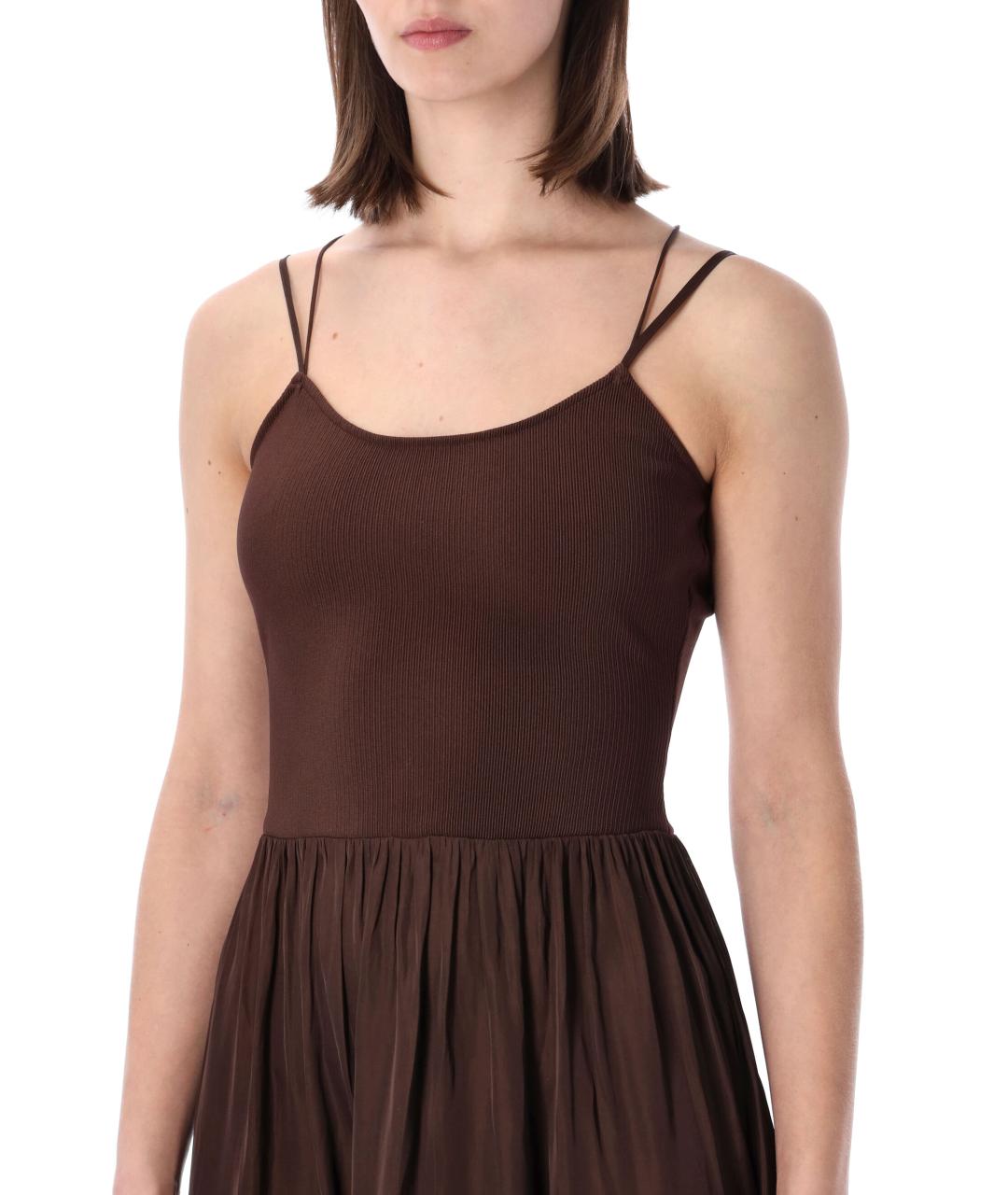 SESSUN Коричневое полиэстеровое повседневное платье, фото 3