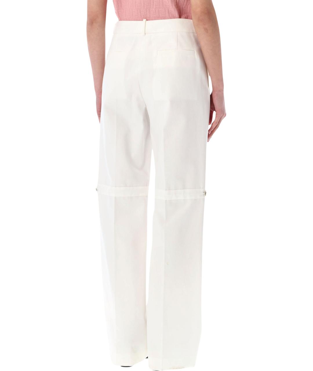 FENDI Белые хлопковые прямые брюки, фото 2