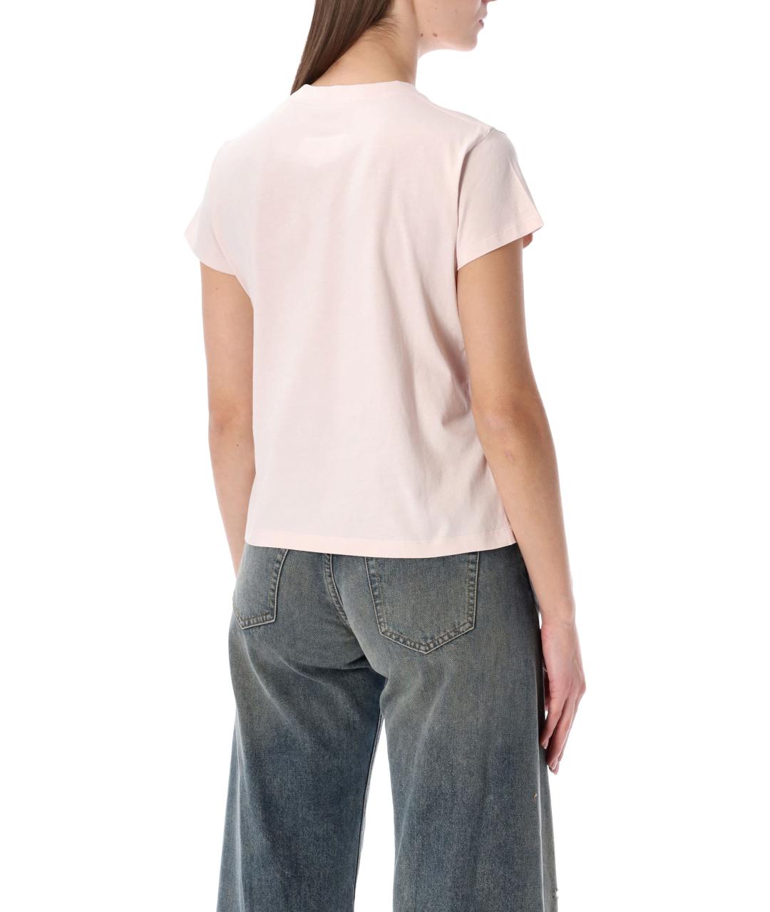 MM6 MAISON MARGIELA Розовая хлопковая футболка, фото 2