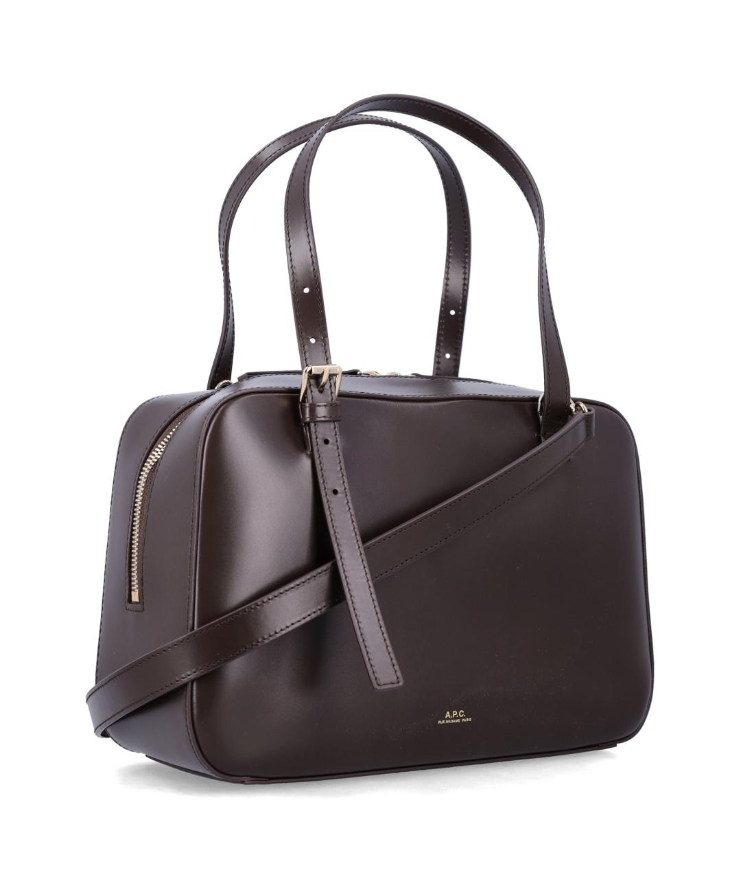 A.P.C. Коричневая кожаная сумка тоут, фото 2