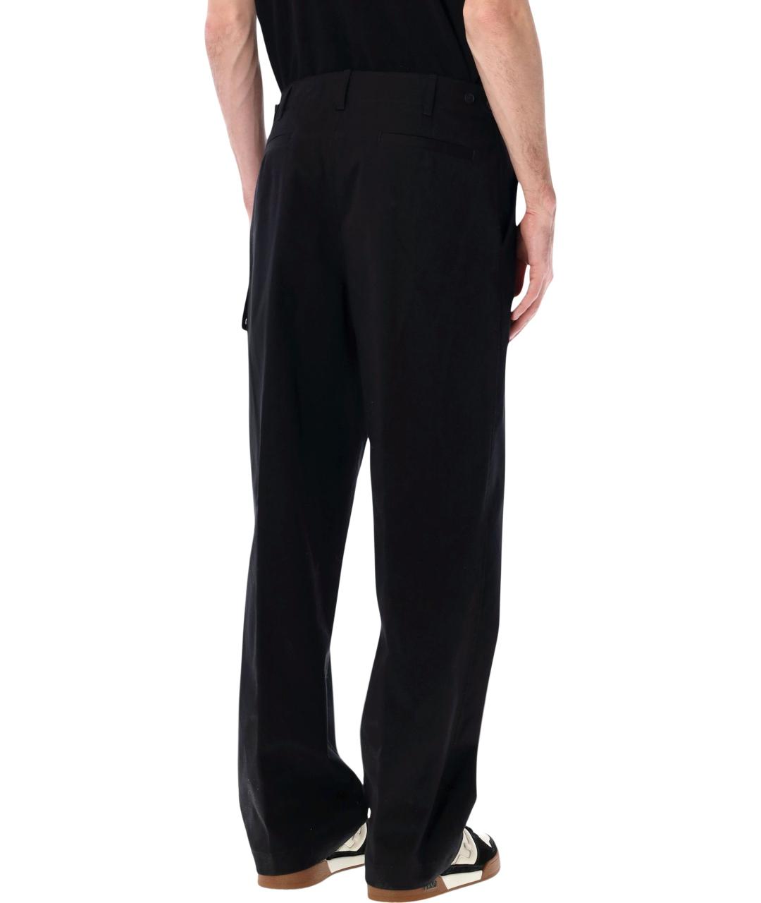 FENDI Черные хлопковые повседневные брюки, фото 2