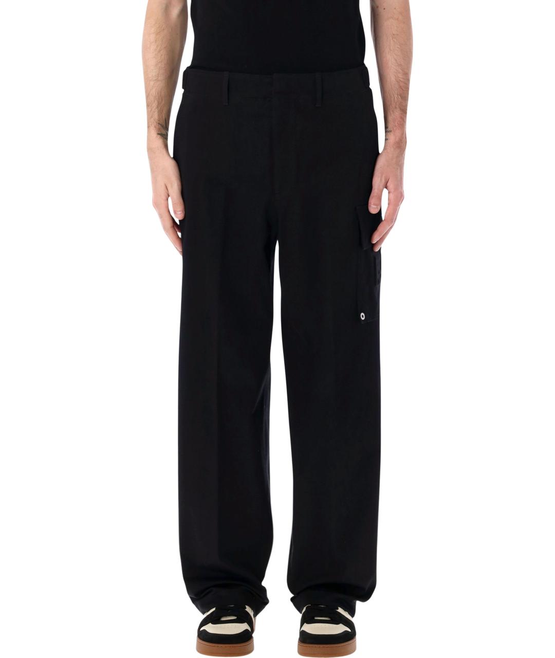 FENDI Черные хлопковые повседневные брюки, фото 1