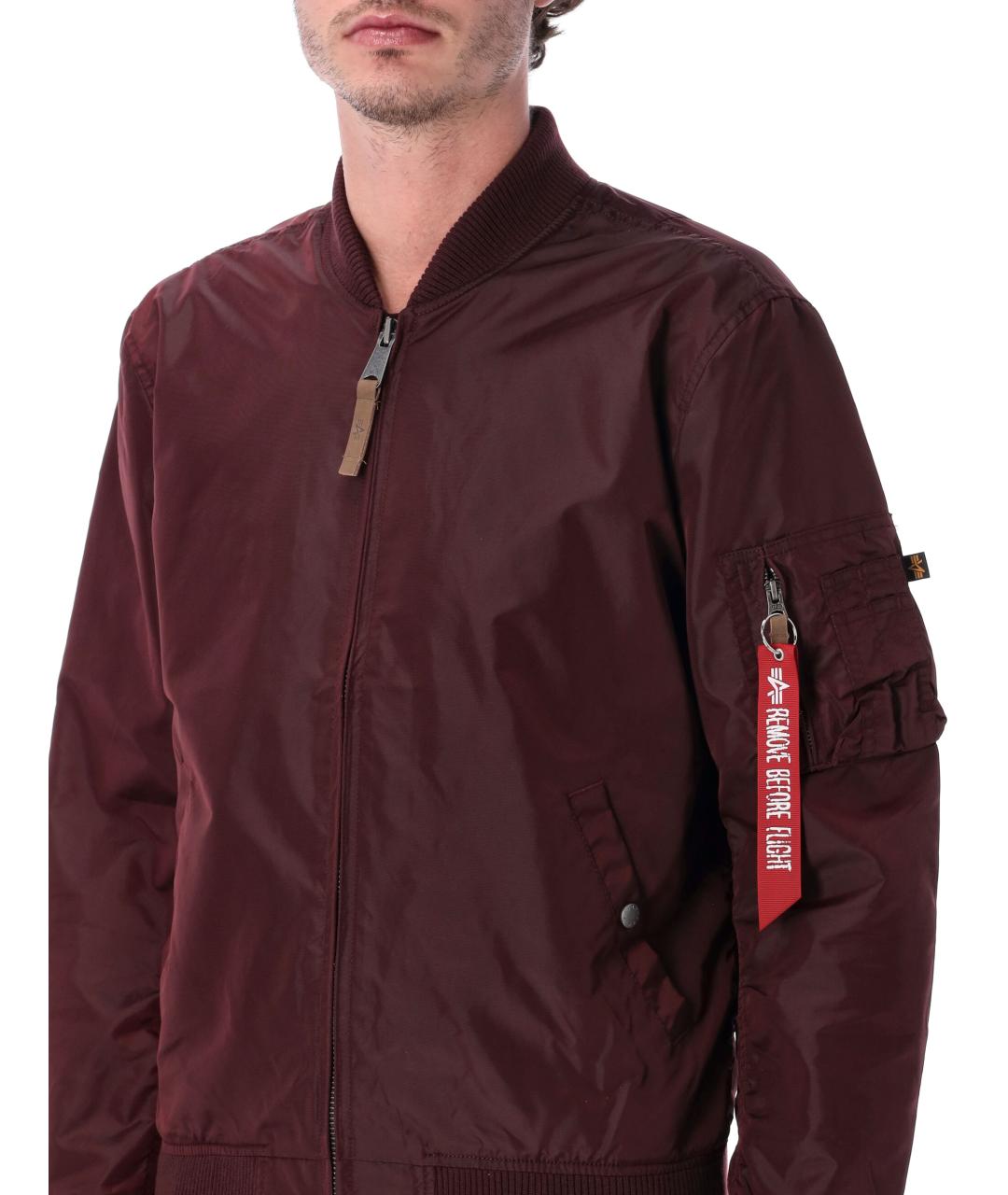ALPHA INDUSTRIES Бордовая полиамидовая куртка, фото 3