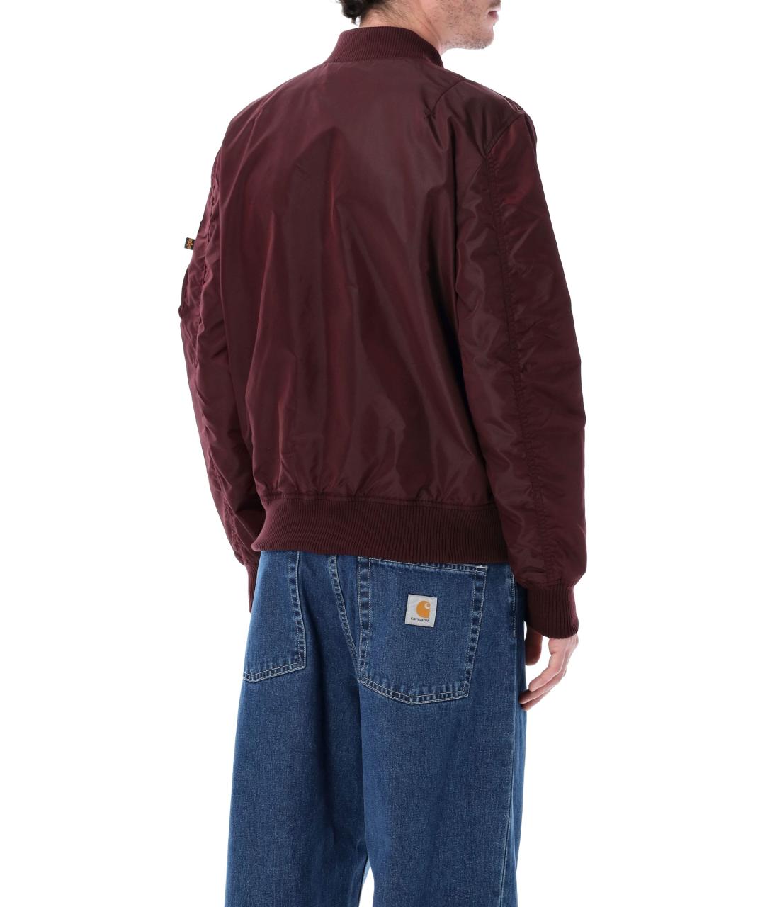 ALPHA INDUSTRIES Бордовая полиамидовая куртка, фото 2