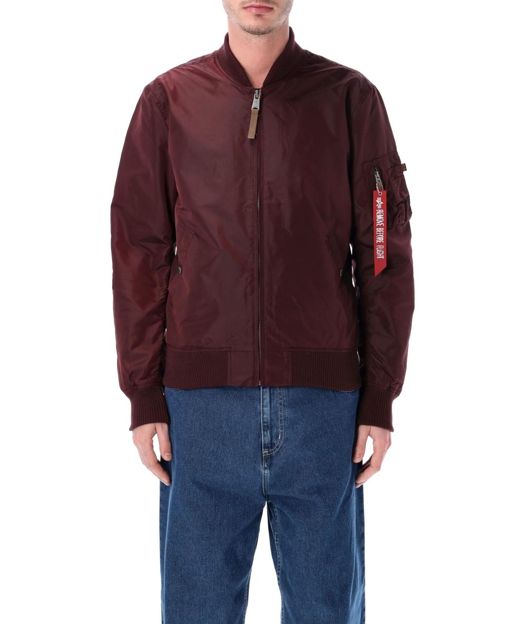 ALPHA INDUSTRIES Бордовая полиамидовая куртка, фото 1
